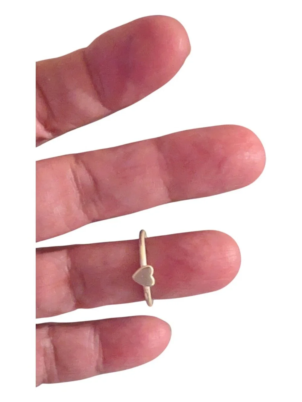 Stacker Ring Heart in Silver Handmade Size 6 1/2